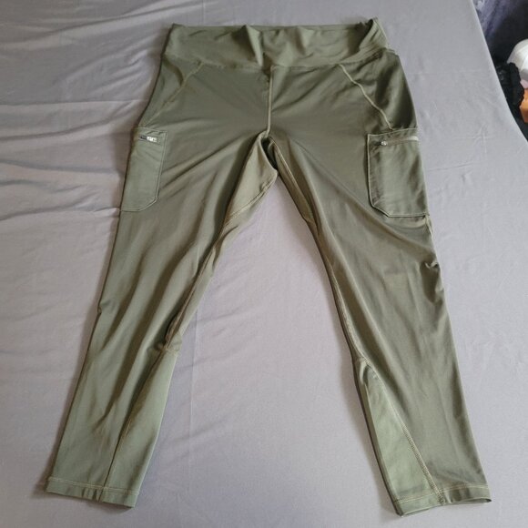 Wrangler x All Terrain Gear Cargo Pants Womens XXL Green Athletic Hiking Legging - Picture 2 of 15